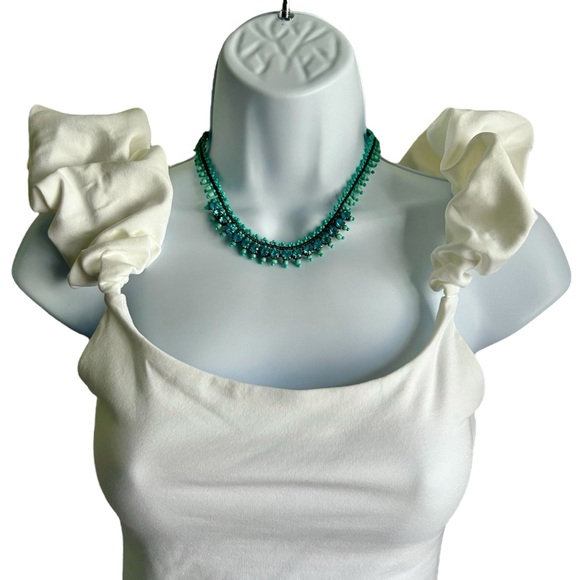 NWOT Express Scoop Neck Puff Strap Thong Bodysuit- XS size - Picture 7 of 14